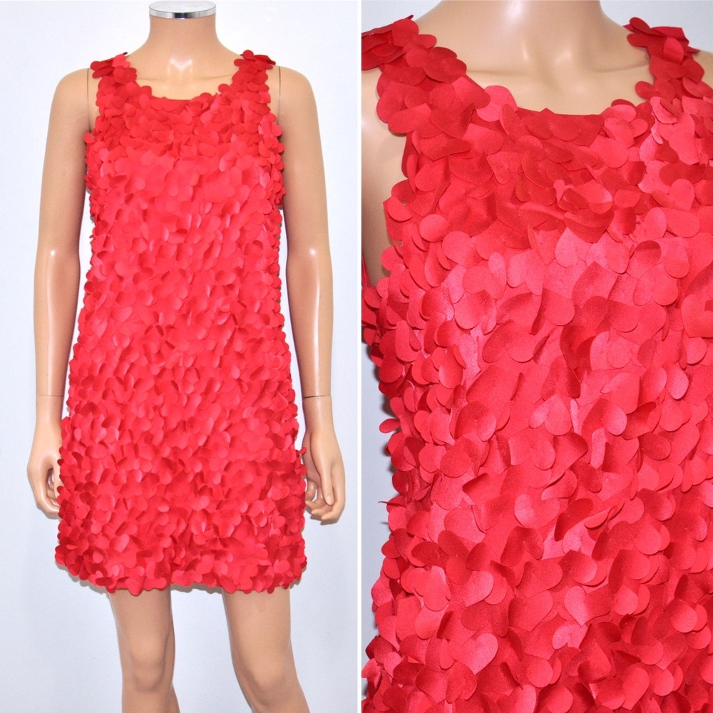 BCBGMaxAzria GORGEOUS! Red 3D Heart Applique Dress!!! - Sz 2 - Picture 3 of 15